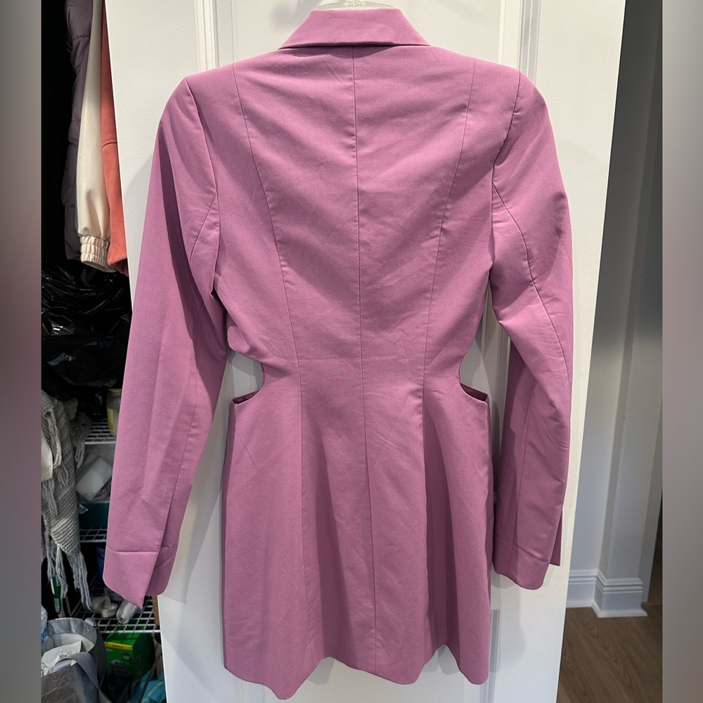 ZARA WOMAN'S CUT OUT BLAZER DRESS Lilac - Picture 8 of 12